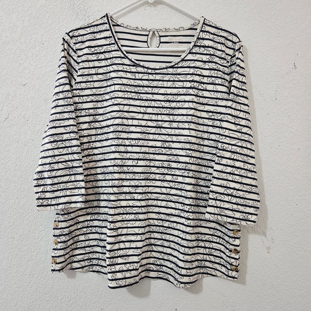L.L.Bean 100% Supima Cotton 3/4 sleeve top